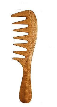 Buy Wooden Curly Hair Wide Tooth Comb | Neem Wood Curly Hair Comb for ...