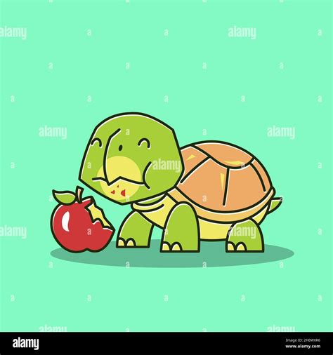 Turtle Eating Apple