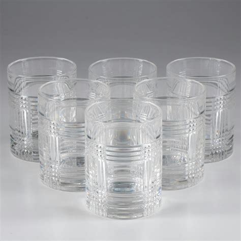 Ralph Lauren "Glen Plaid" Crystal Old Fashioned Glasses | EBTH