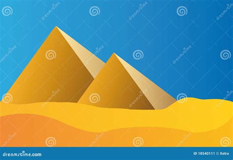 Egypt Pyramids and Blue Sky Stock Vector - Illustration of background, holiday: 18540111