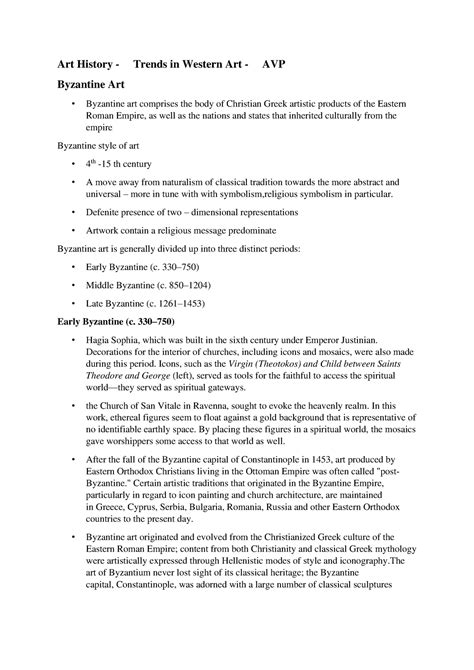 AVP notes compiled - ................................ - Art History ...