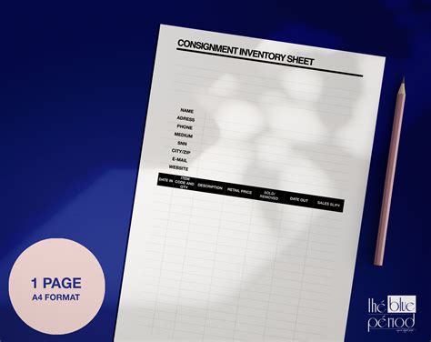 Image result for Consignment Inventory Form