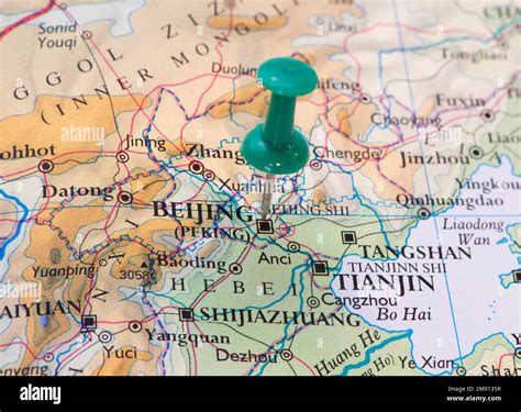 Location pin on map Beijing Stock Photo - Alamy