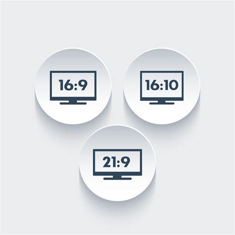 Aspect ratio icons, widescreen tv, 16 9, 16 10, 21 9 monitors 7756156 ...