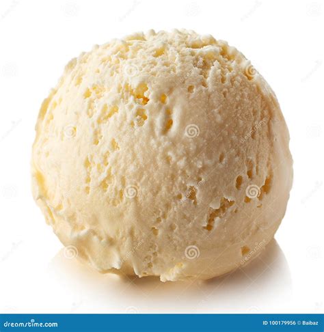 Vanilla ice cream ball stock photo. Image of dessert - 100179956