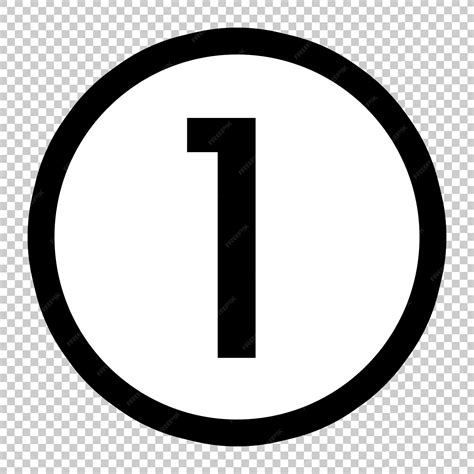 Circle number one on black and white | Premium PSD