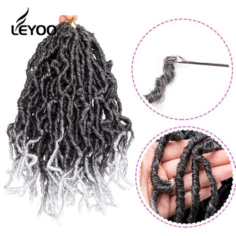 Buy Leyoo 72 Strands New Faux Lock Crochet Hair 10 Inch Curly Wavy Pre ...