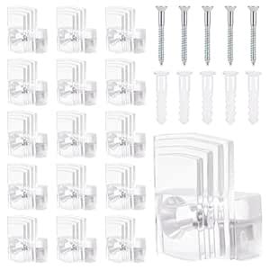 WEBEEDY 40 Sets Mirror Holder Clips Clear Plastic Clear Plastic ...