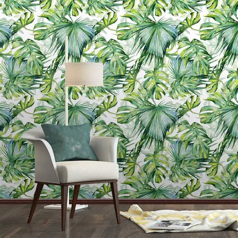 Meihodan Tropical Palm Leaf Peel and Stick Wallpaper Green India | Ubuy
