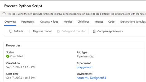 Azure Ml Designer Execute Python Script 的图像结果