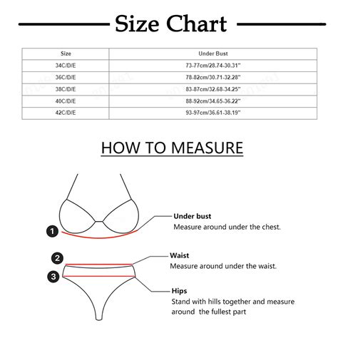 Large Bra Sizes Chart