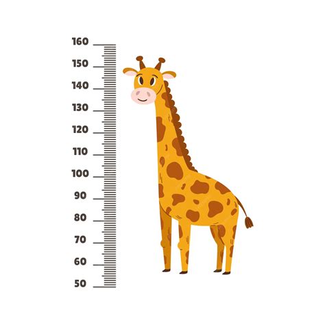 Premium Vector | Kids height meter with cartoon giraffe funny african animal centimeter scale ...