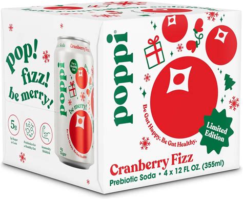 Amazon.com : Poppi Cranberry Fizz Prebiotic Soda 4pk Cans, 12 FZ ...