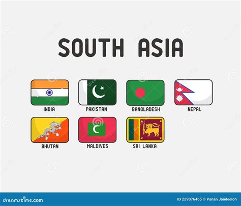 South Asia flags set stock vector. Illustration of south - 229076465