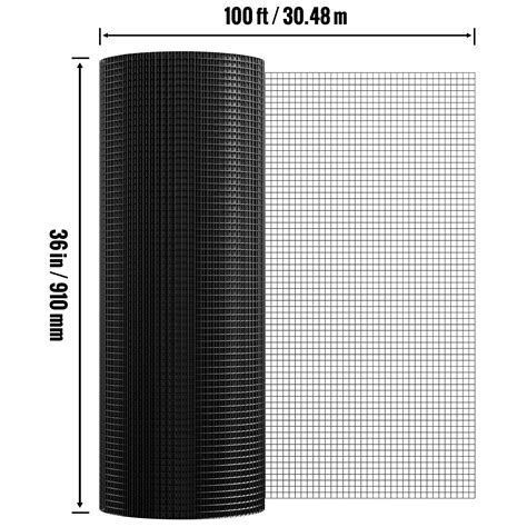 VEVOR Hardware Cloth, 36'' x 100' Galvanized Wire Mesh Roll, 19 Gauge ...