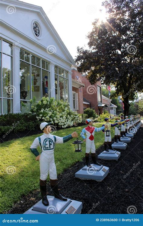 Line of Jockey Statues Welcoming Folks into the City, Saratoga, NY ...
