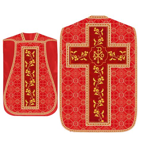 Roman Chasuble vestment with Floral Design and Trims – JOHA VESTMENTS