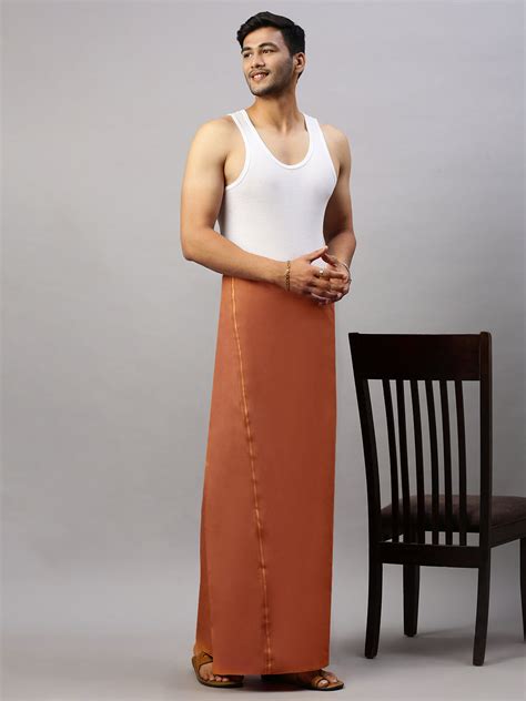 Men Assorted border Kavi color Dhoti - Sudhan Dark Kavi