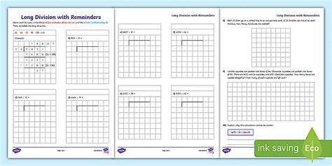 Long Division Practice Worksheet