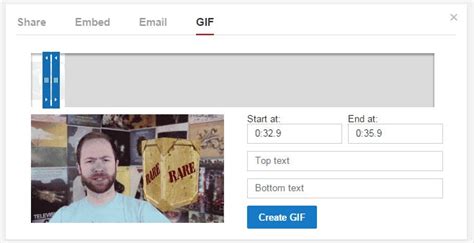 You can now officially create gifs from YouTube videos
