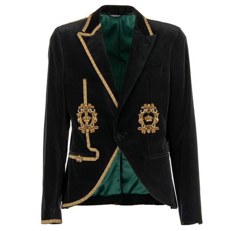 Dolce & Gabbana Goldwork Royal Crown Velvet Blazer Tuxedo Jacket Black ...
