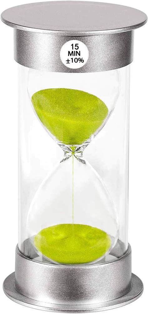 Buy Sand Timer 15 Minute Hourglass Timer, Silver Plastic Sand Clock 15 ...