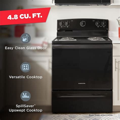 Amana 30-in 4 Burners 4.8-cu ft Freestanding Electric Range (Black ...