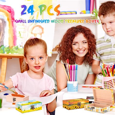 Barydat 24 Pcs 6 x 4 x 2 Inch Unfinished Wood Box India | Ubuy