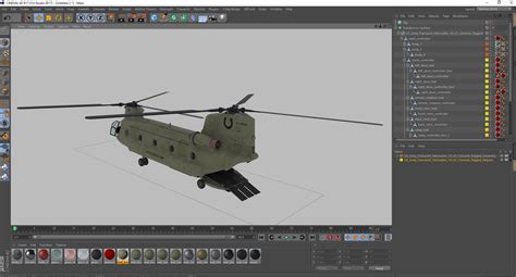 3D US Army Transport Helicopter CH 47 Chinook Rigged for Cinema 4D ...