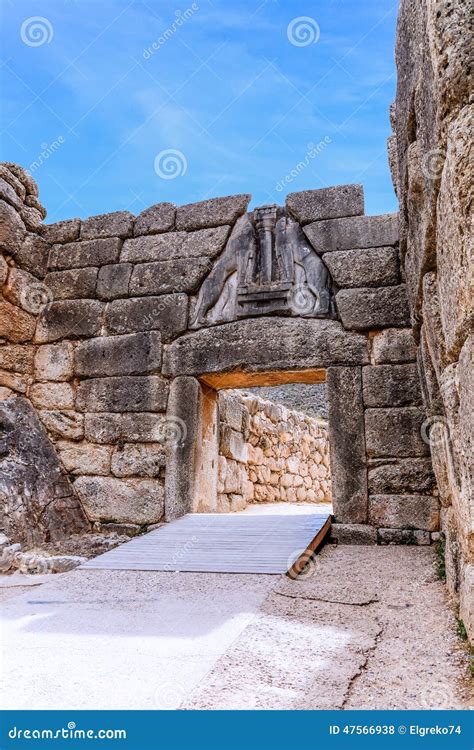 The Lion Gate at Mycenae, Argolidam Greece. Travel Stock Photo - Image ...
