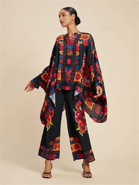 Chiffon Floral Print Lapel Two Piece Set Ador 2026 $129.00 XS S M L XL ...