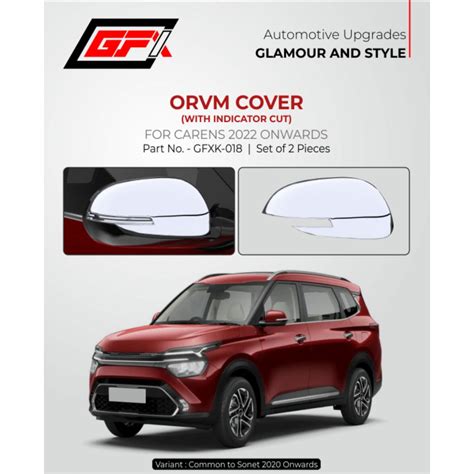 GFX Kia Carens 2022 Onward ORVM Chrome Cover with Indicator Cut Set of 2