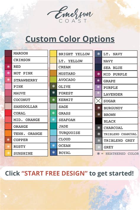 Image result for Custom Color Chart