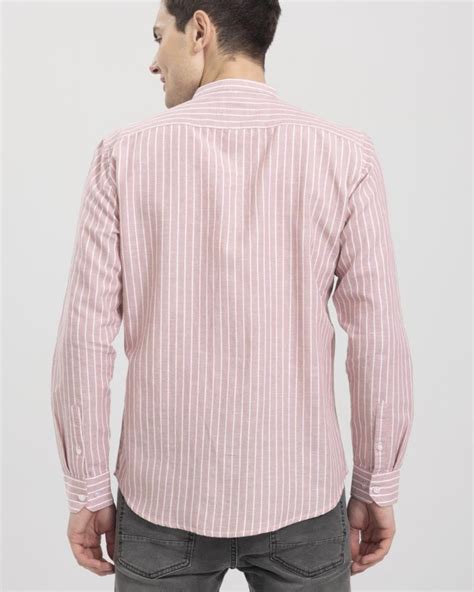Buy Men's Pink Striped Slim Fit Shirt for Men Pink Online at Bewakoof