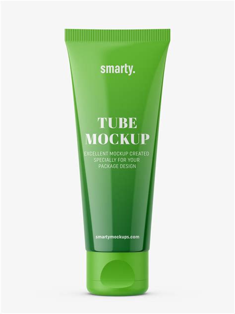 Glossy tube with flip top cap mockup - Mockups Design