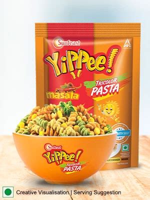 Sunfeast Yippee! Tricolor Pasta|Masala|Soft & Creamy Pasta|Instant ...