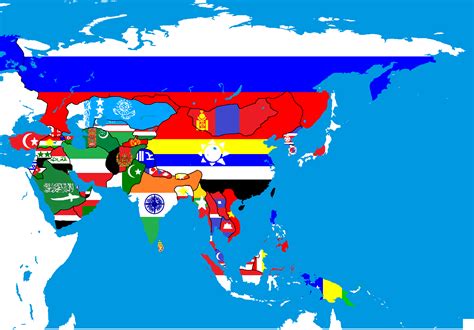 Asia Flag Map