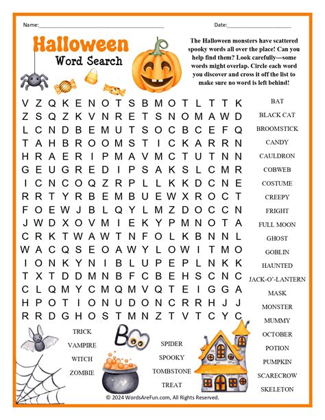 Halloween Word Search Puzzles