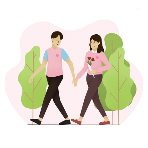 Free Valentines day Young couple walking in the park 18872001 PNG with ...