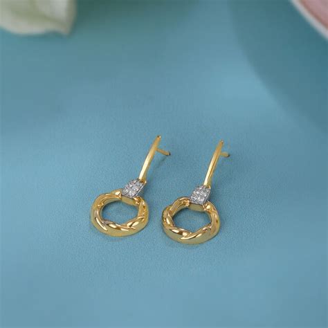 Twisted Elegance 14KT Gold & Diamond Drop Earrings