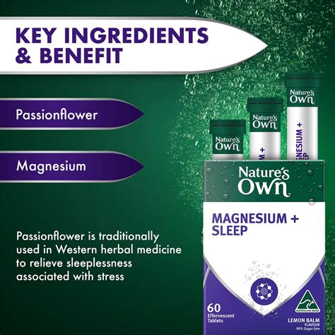 Nature's Own Magnesium+ Sleep Effervescent With Passionflower 60 Pack | Woolworths