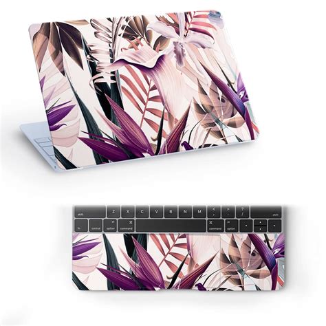 Galaxsia Floral/Flower D20 Top+Wrist Pad Vinyl Laptop Skin/Sticker ...