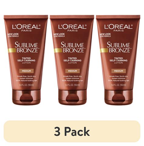 (3 pack) L'Oreal Paris Sublime Bronze Tinted Self-Tanning Lotion for ...