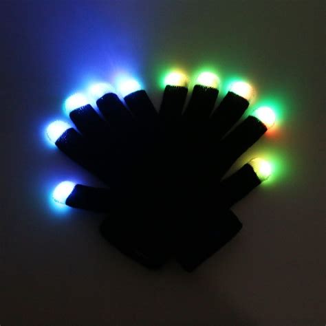 Buy 7 colors light show LED Gloves Rave Light Finger Lighting Flashing ...