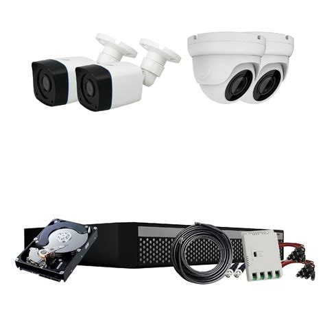 4-Cameras CCTV Surveillance System: 2 Dome + 2 Bullet Cameras, 2MP HD ...