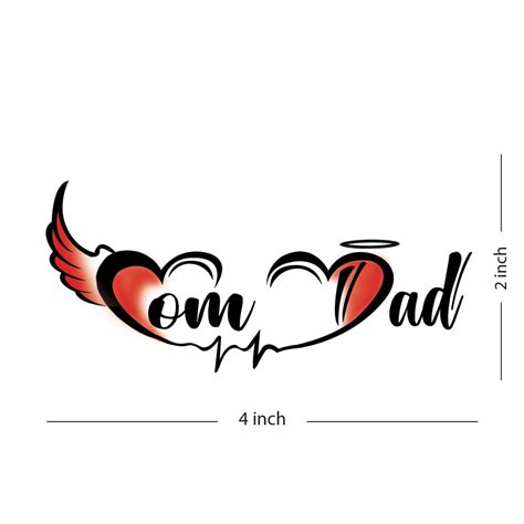 Mom and Dad Tattoo Plus Heart Waterproof Temporary Body Tattoo