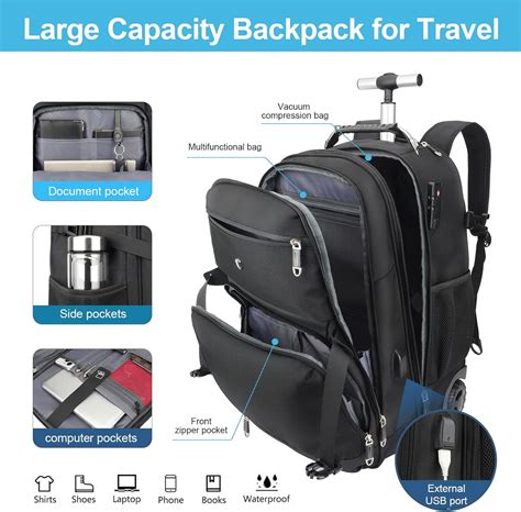 SWICKY RICOOI Vacuum Rolling Backpack,50L Roller Travel Laptop India | Ubuy
