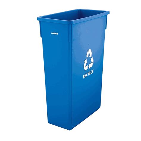 Winco PTC-23L 23 Gallon Blue Slender Trash Can Wastebaskets & Garbage ...