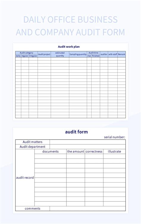 Image result for Audit Form Examples