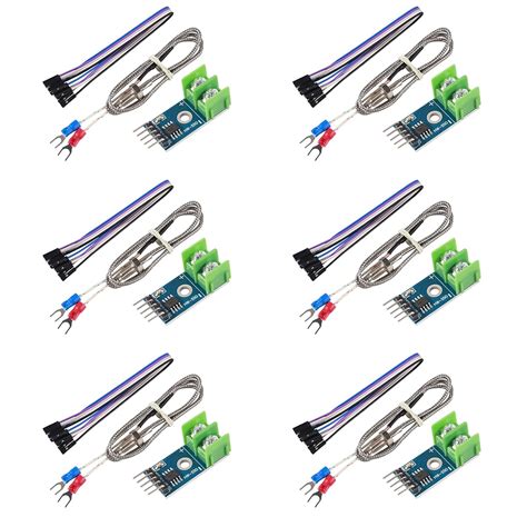 ACEIRMC 6pcs DC 3-5V MAX6675 Module + K Type Thermocouple Temperature ...